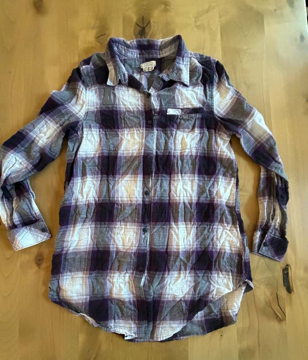 Boston Traders Women's Flannel Tunic Multi Colored Plaid Medium